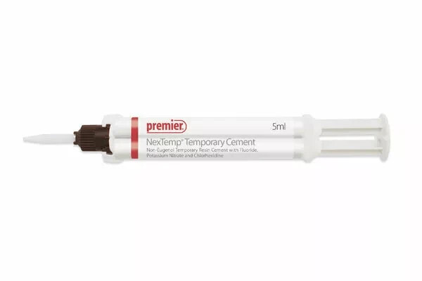 Premier Dental NexTemp CLEAR Temporary Resin Cement-5ml Automix Syringe + 5 Tips