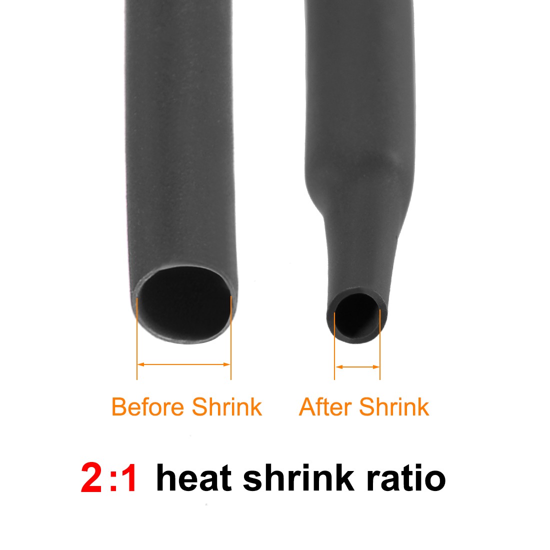 Heat Shrink Tubing 6mm Dia 10mm Flat Width 2:1 rate 7m – Black