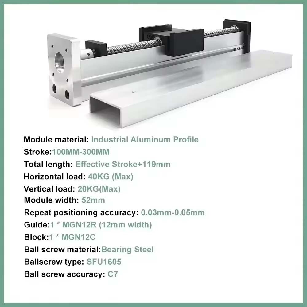 Linear Actuator Slide Table Sealed Nema23 motor Kit Ball Screw for PCB Drilling