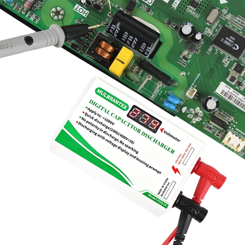 Digital Capacitor Discharge Tool with Voltmeter Display, max Display 999, 10-…