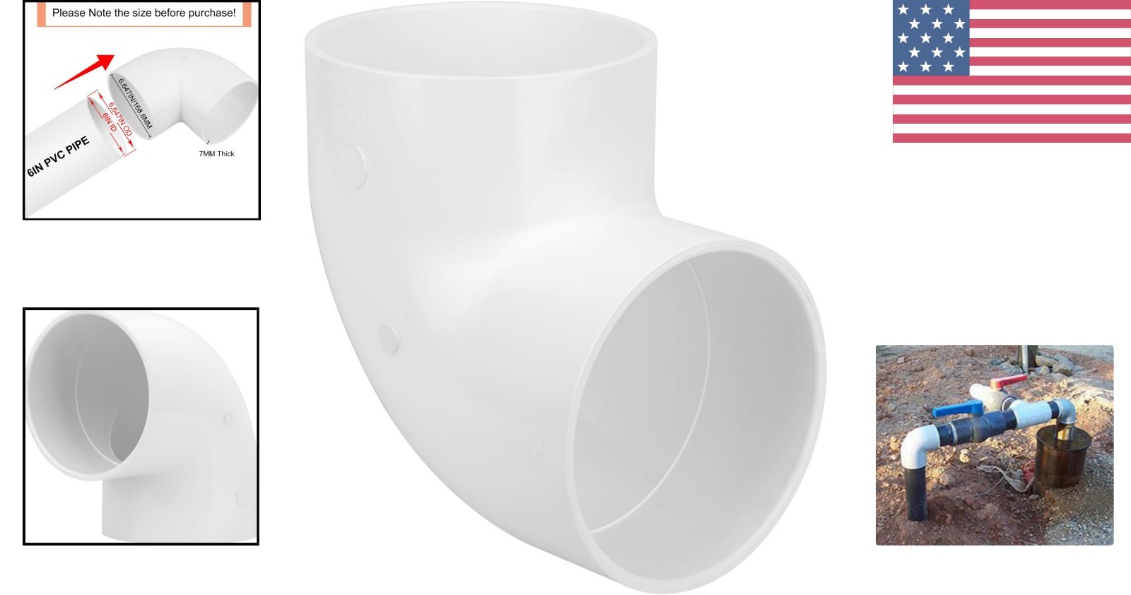 Durable 6 Inch 90 Degree PVC Elbow Connector for DIY Garden & Furniture Projects