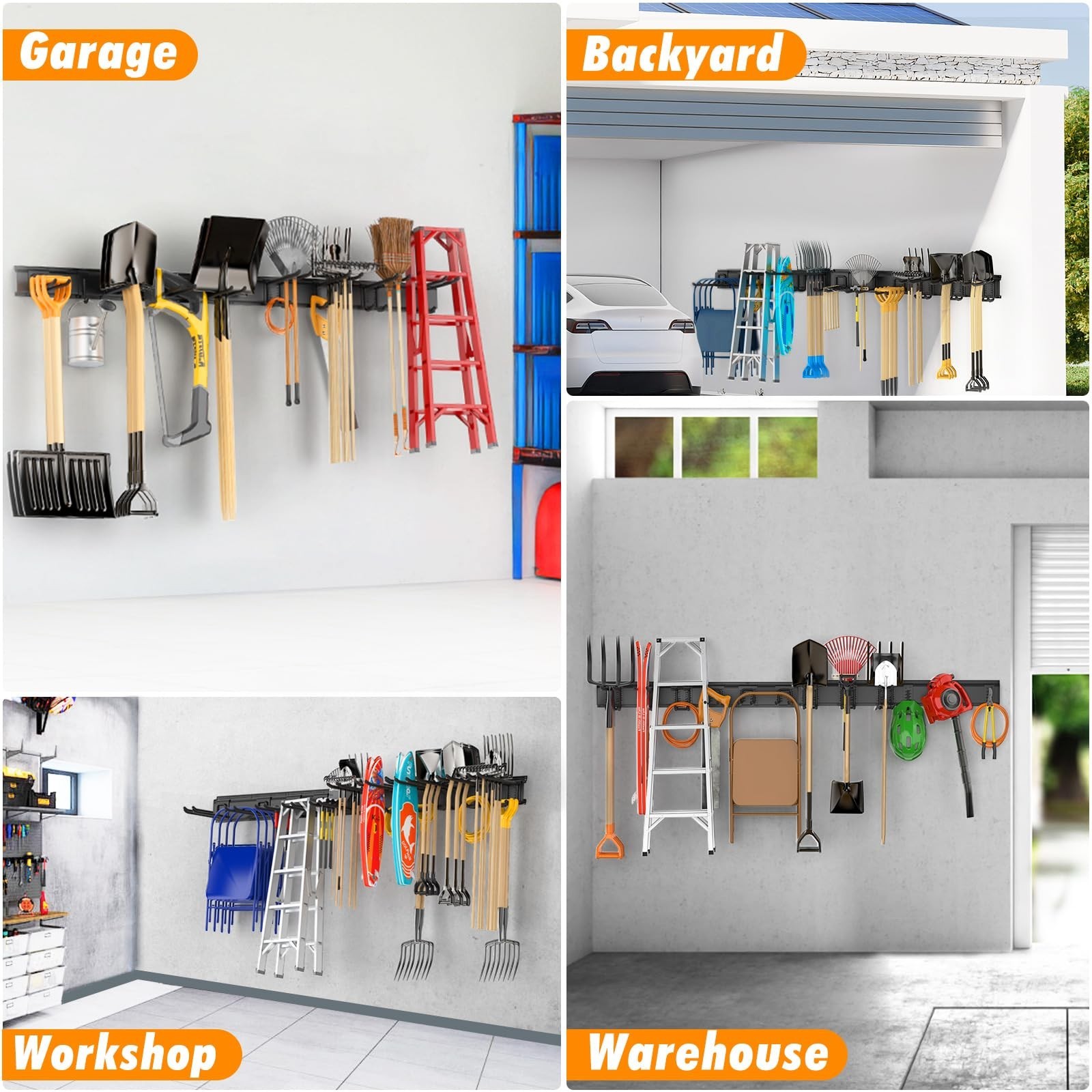 Housolution Heavy Duty Garden Tool Organizer 64 Inch – 18Pack Carries 570 lbs…
