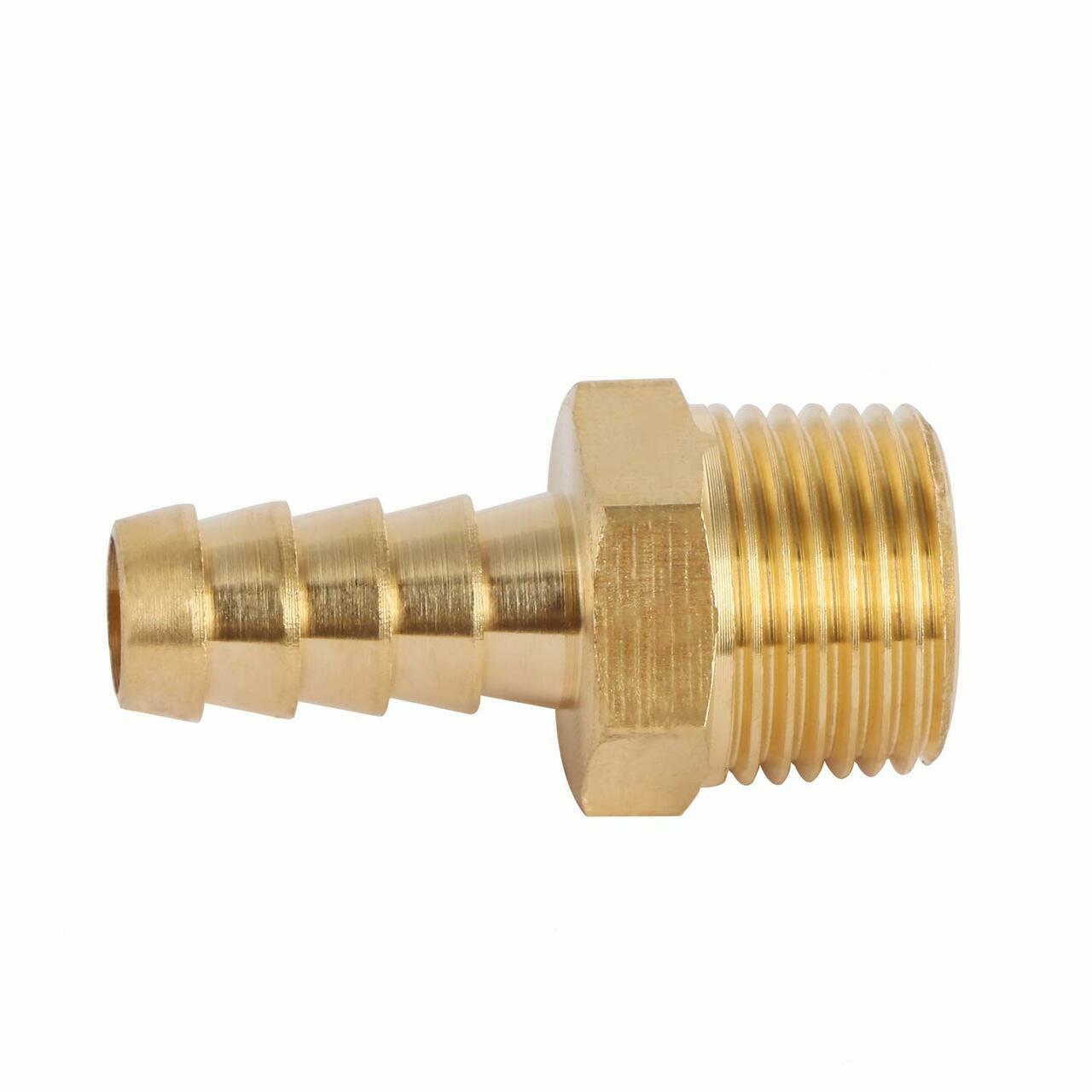 U.S. Solid 3/8″ Hose Barb Brass Fitting NPT 3/8″ Male, 1pc