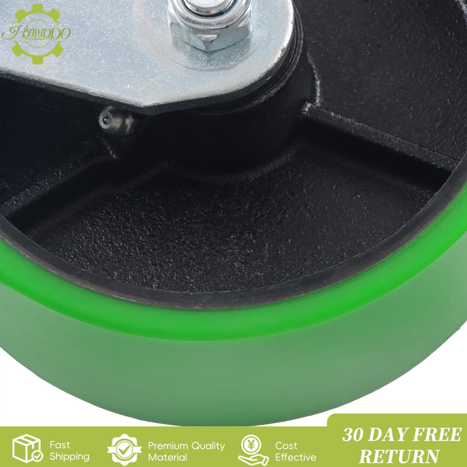 6″ Heavy Duty Industrial Casters,2 Swivel Top Lock Brake + 2 Tilt Green Casters
