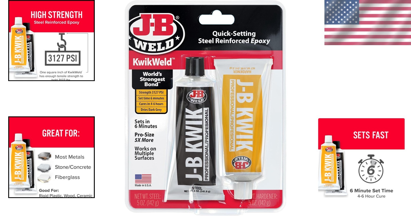 KwikWeld Twin Pack – 10 oz. High Strength Epoxy for Craft & Automotive Repair