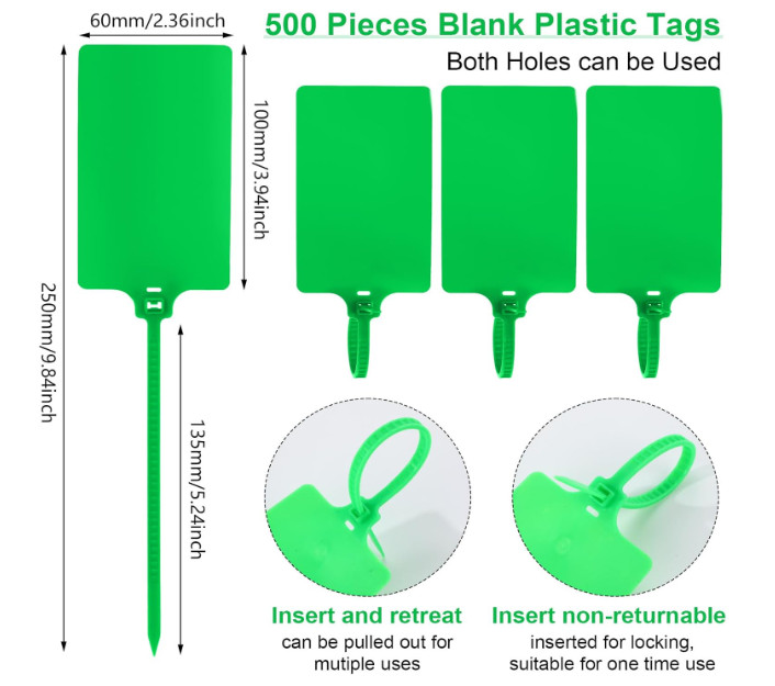 Chunful 500 Pcs Blank Plastic Tags Shipping Tags 3.94″x 2.36″ Waterproof Sealing