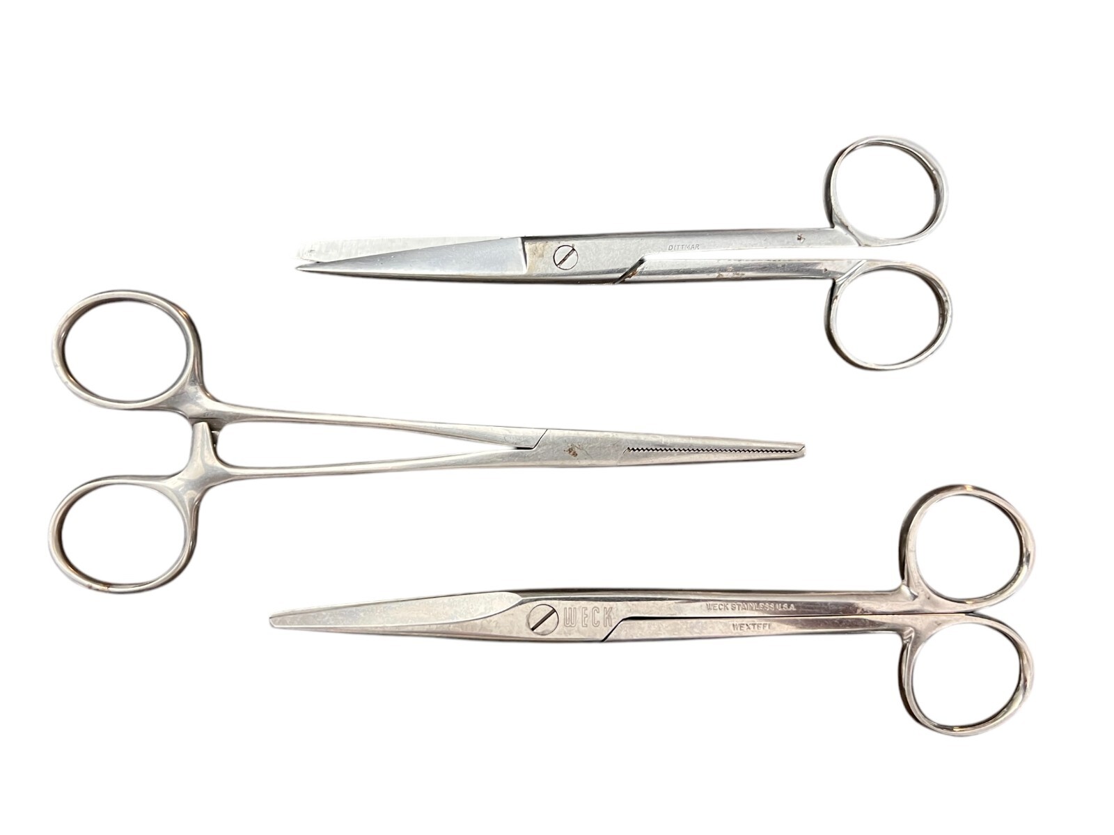 WoW~ lot 3 Surgical Scissors WECK #162 Silco Clamp Dittmer Medical grade