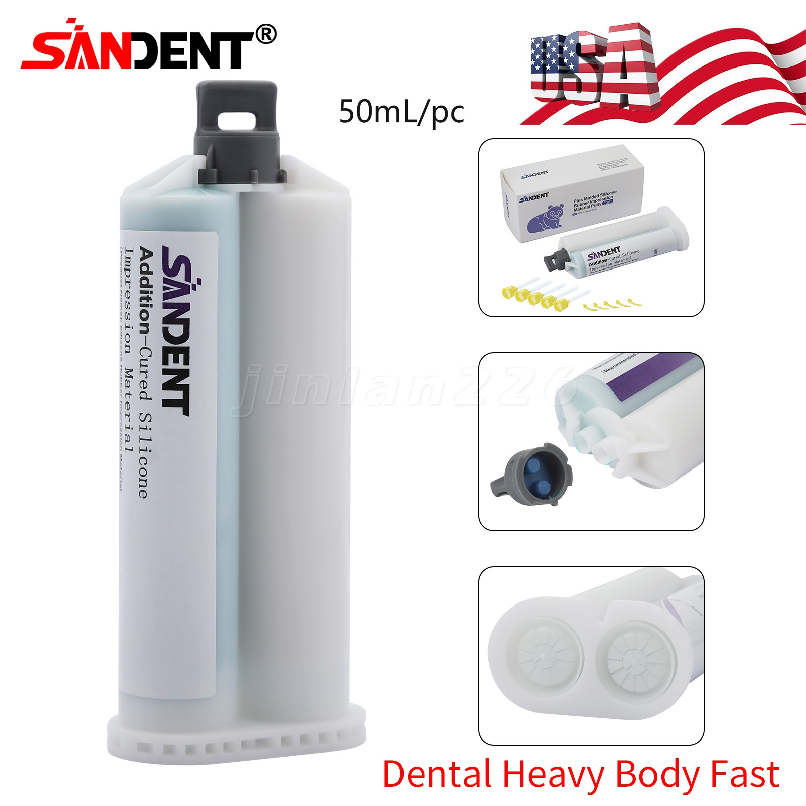 4 x Heavy Body Regular Set Dental Vinyl Polysiloxane Impression Material VPS PVS