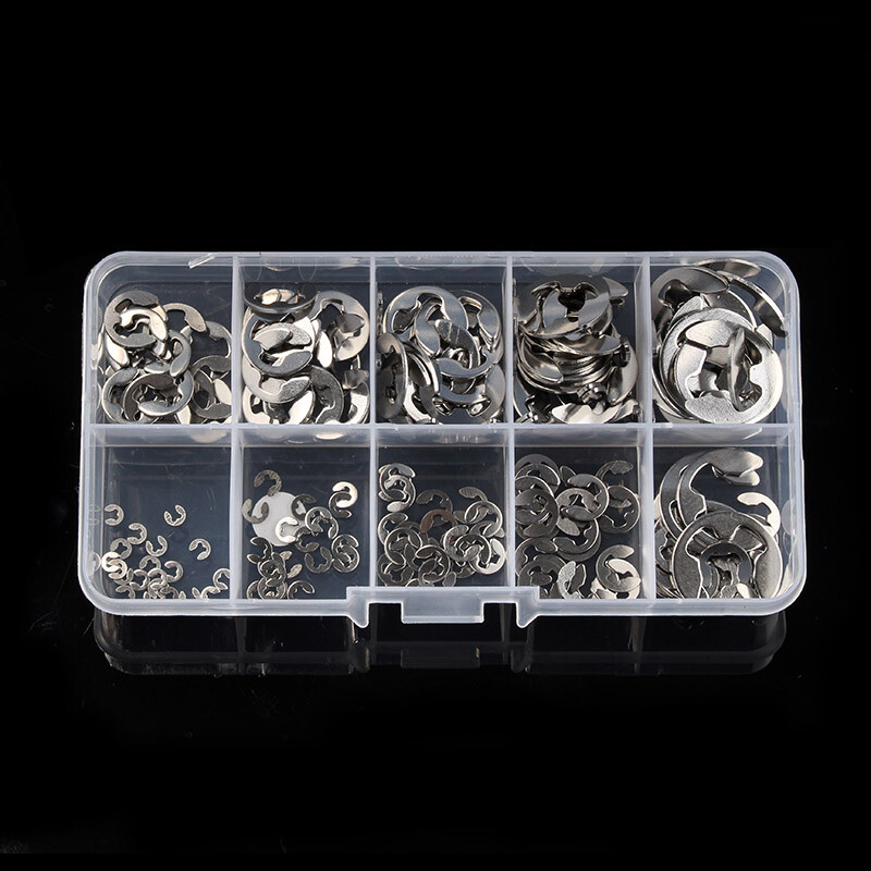 200PCS E Clips C Circlip Retaining Ring Assorted 1.5 – 10mm Stainless Steel Kit