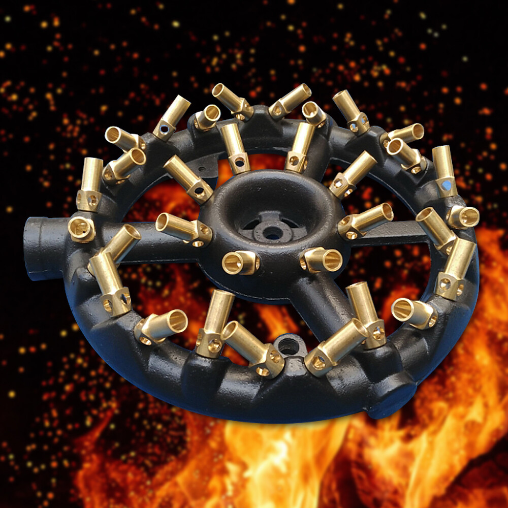 Jet Burner Natural Gas Commercial 32 Tips Cast Iron & Brass Wok Burner