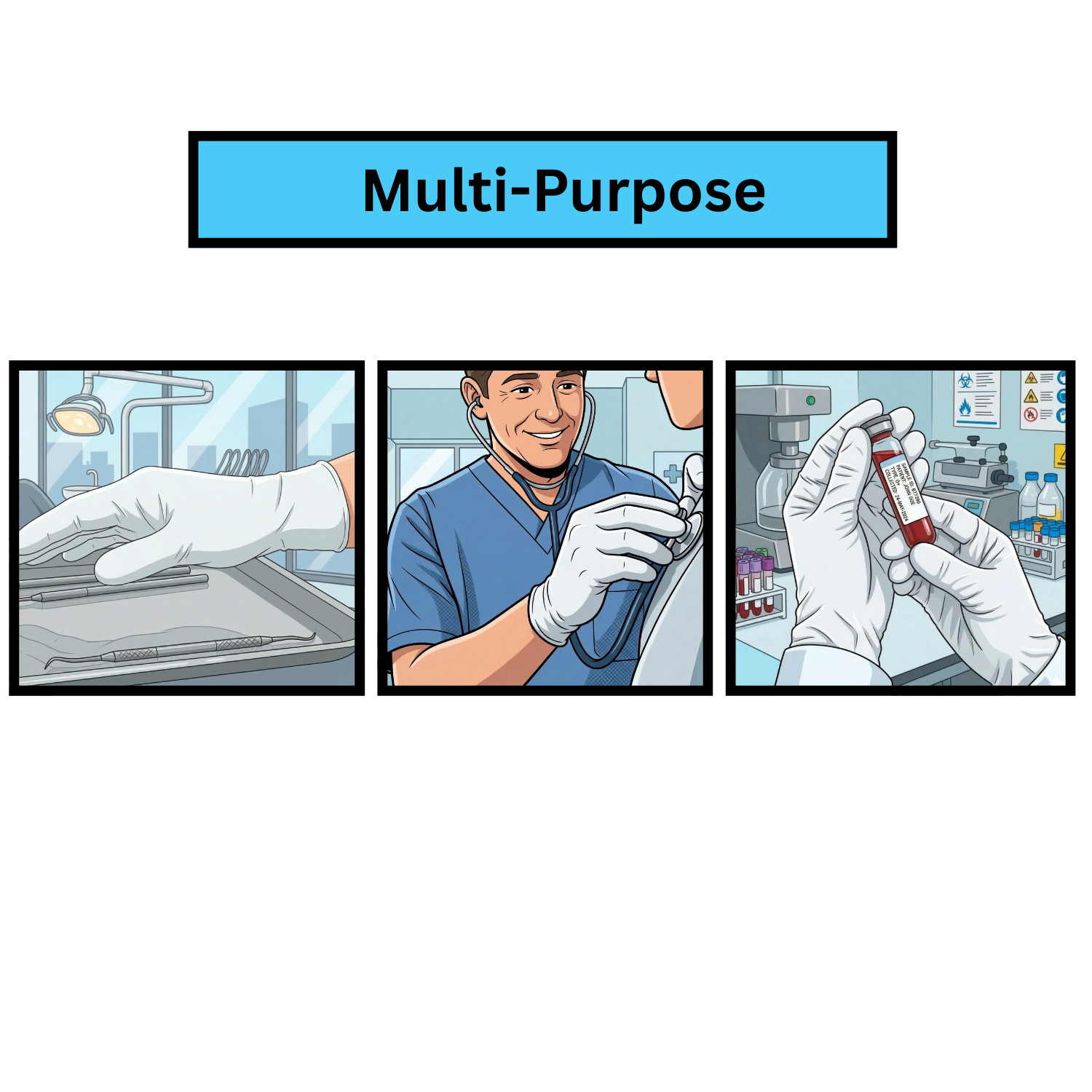 1000 Pcs Powder Free Latex Disposable Exam Gloves Large 4.5 Mil Natural Rubber