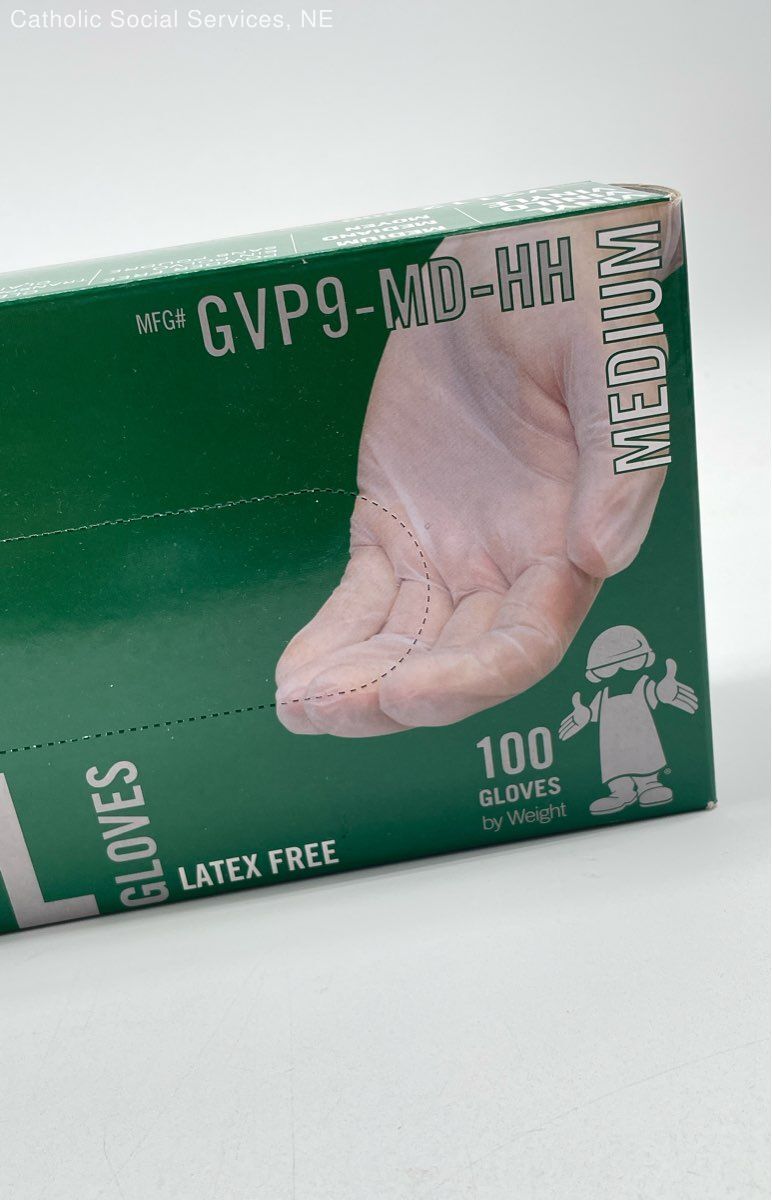 THE SAFETY ZONE GVP9-MD-HH Clear Vinyl Gloves Powder Free 10/100