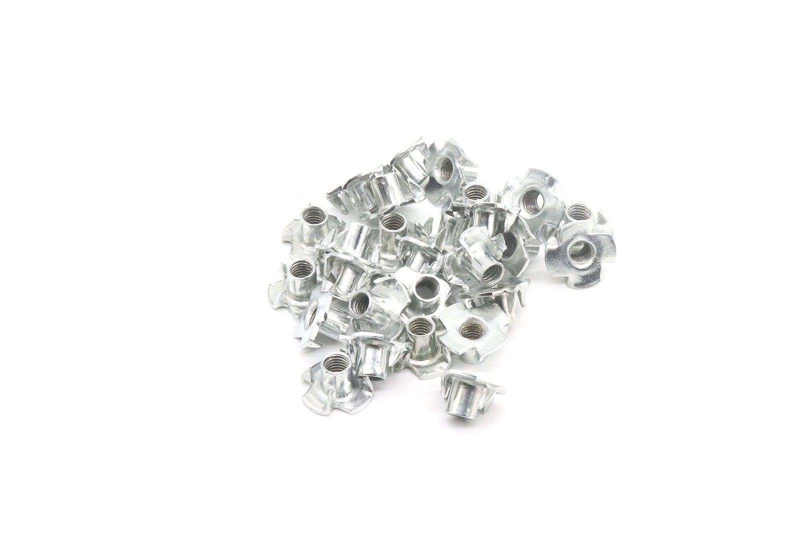 binifiMux M8 4 Pronged Tee Nut T-Nuts w/Zinc Plated,Carbon Steel, Pack of 50