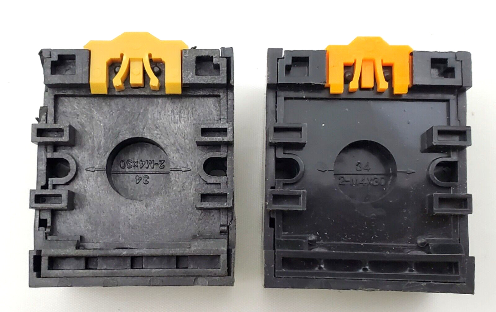 Lot of 2 Omron PF113A-E Track Mounted MK Relay Sockets 3PDT Din Rail Mount