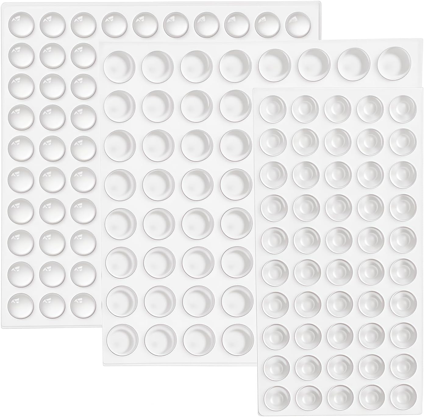 Cabinet Door Bumpers 4mm/5.5mm Thick – 3 Shapes 214 Pcs Variety Transparent
