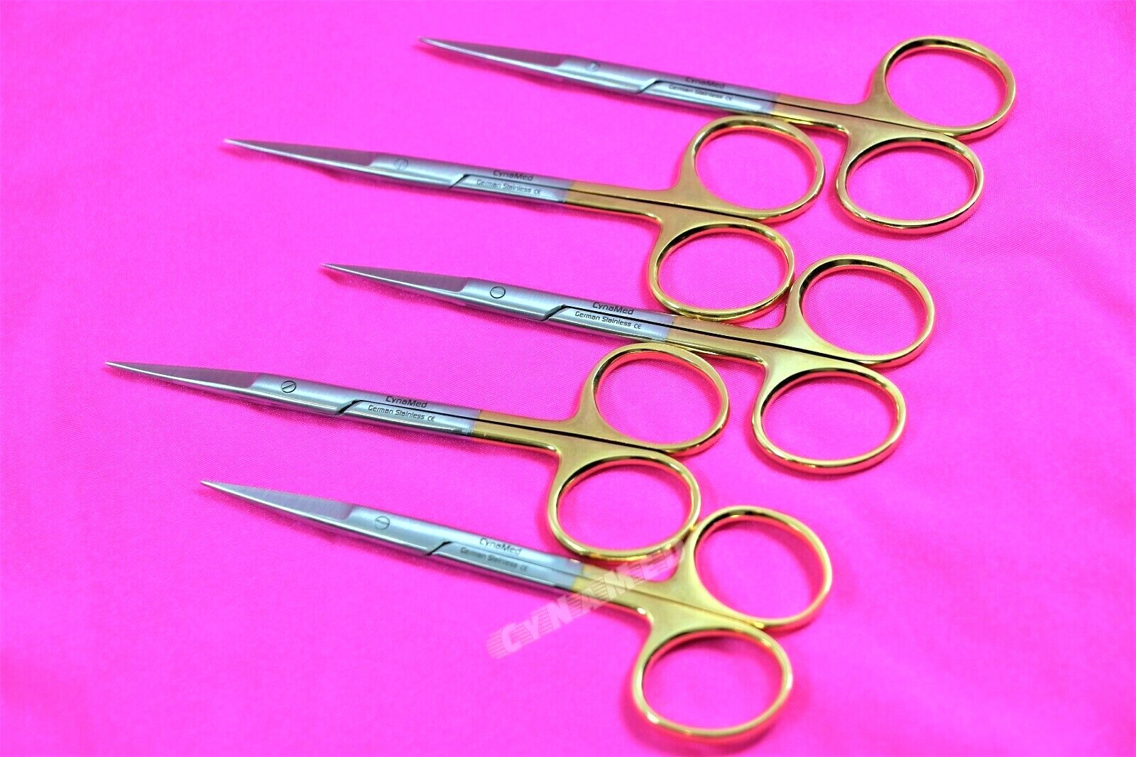 NEW 5 Premium GERMAN TC Iris Scissors 4.5″ Straight Surgical Dental Instruments