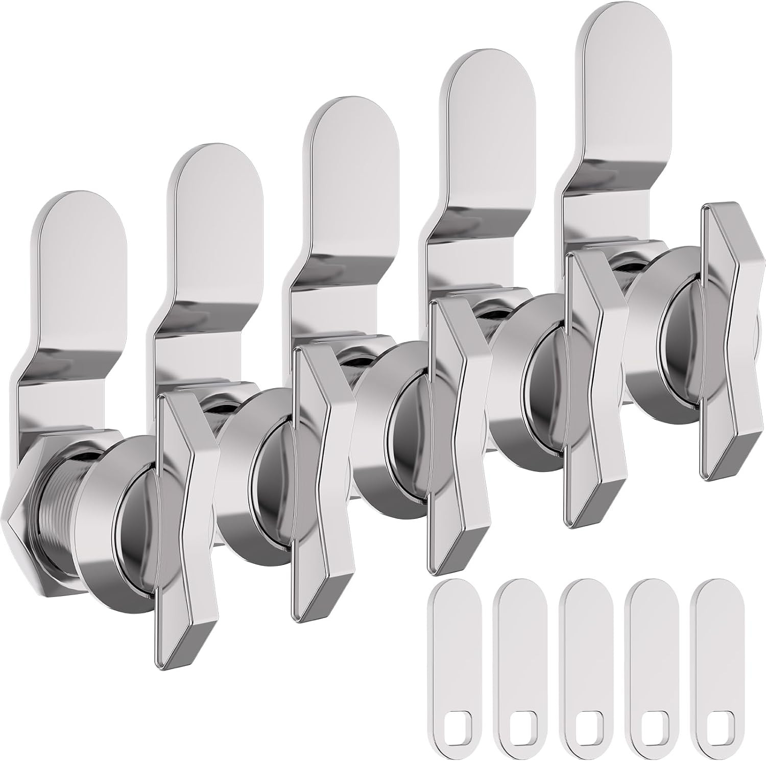 5/8 Inch Thumb Operated Offset Cam Lock, 5Pcs Keyless Compartment for RV, Cabine