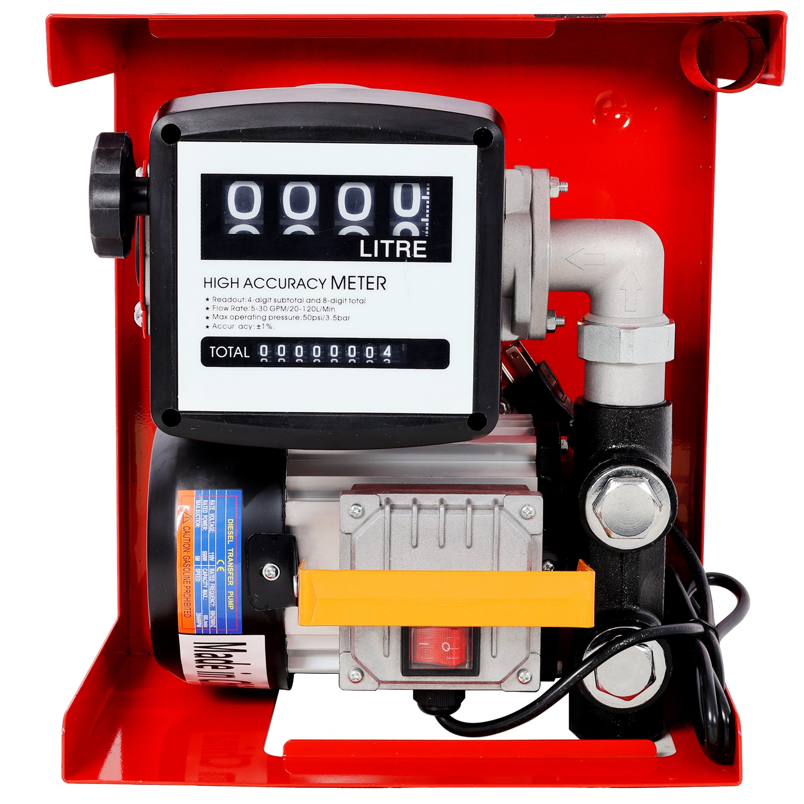 110V Diesel Fuel Transfer Pump Kit 60L/min Flow Meter 13ft Hose