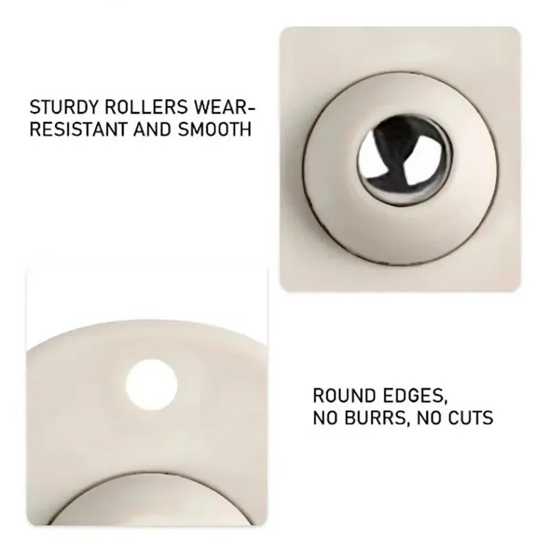 12 Mini Swivel Caster Wheels Self Adhesive Stainless Steel Rollers for Furniture