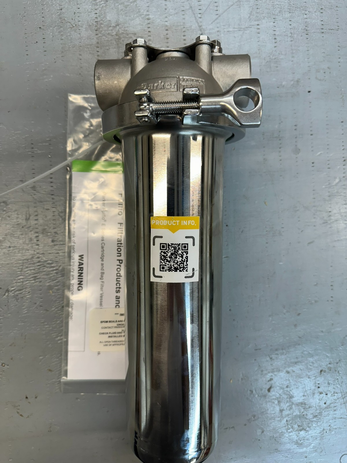 EHG01S1T Parker Bioscience FulFLo EH Single-Cartridge Filter Vessel SS-304