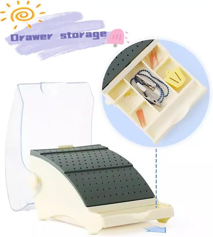 142 Holes Dental Bur Holder Disinfection Box, Bur Block Organizer with Cover,Den
