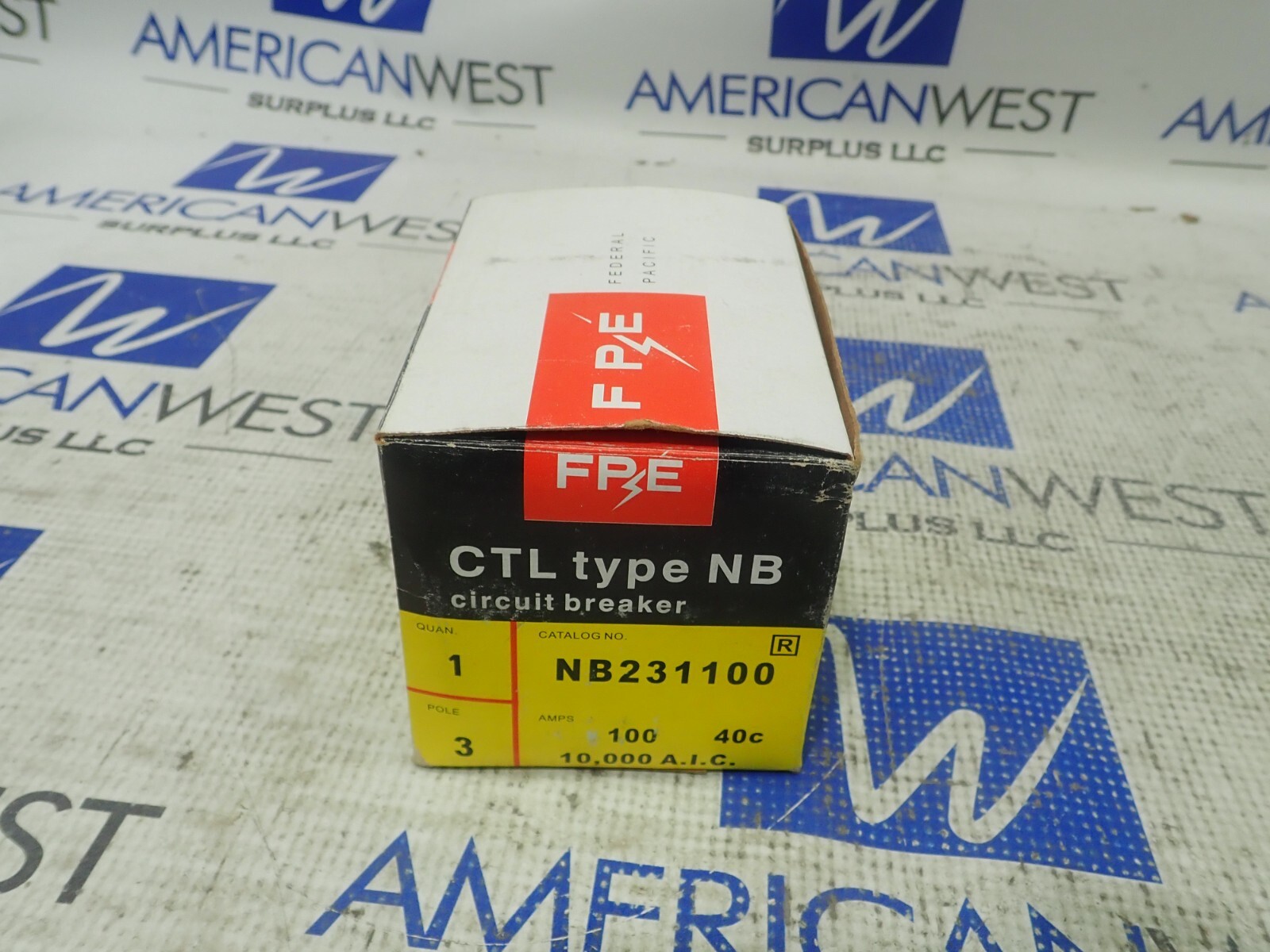 NEW FPE NB231100 3 Pole 100 Amp 240 Volt Type NB Bolt On Circuit Breaker