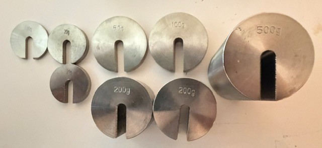 Lot of 2: NOS 1100g Slotted Weight Mass Sets Vintage Science Physics Lab