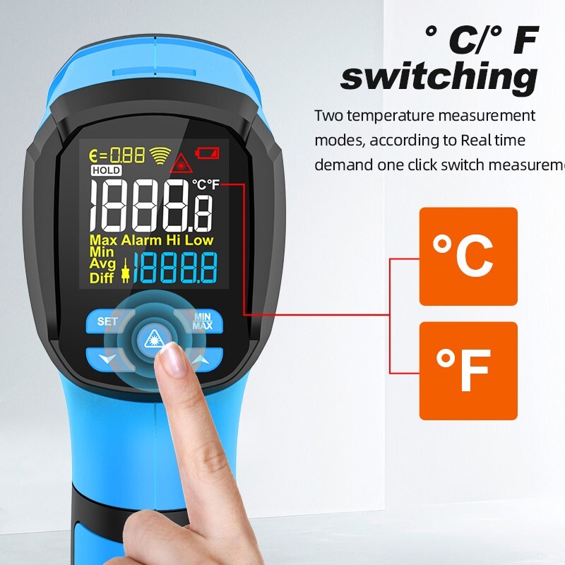 IR05B Digital Infrared Thermometer -40-2000℃ High Temparature Meter 50:1 D:S