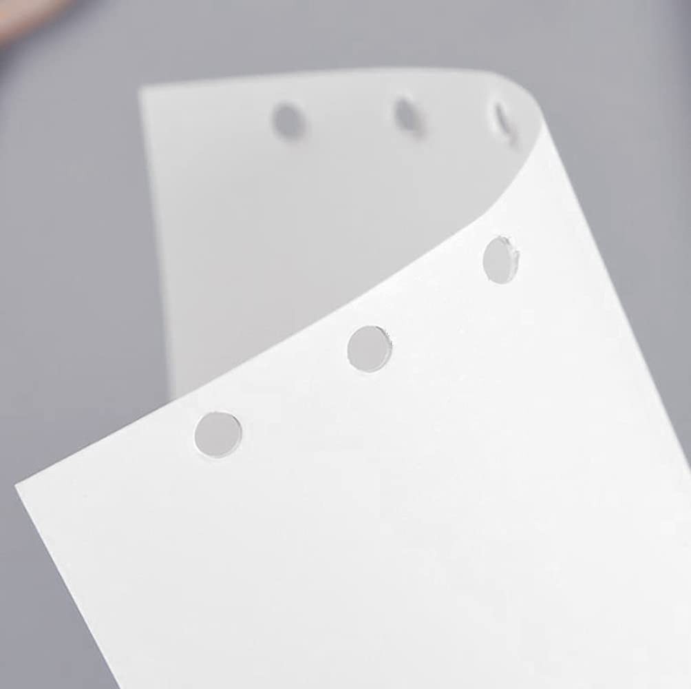 A6 Blank Refill Paper, 100 Sheets/200 Pages Loose Leaf Paper for White