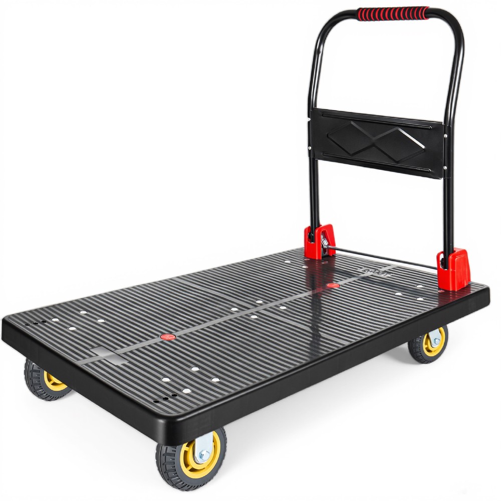 25.5″x43.5″ Foldable Platform Truck 1500LBS 5″ Silent TPR Wheels