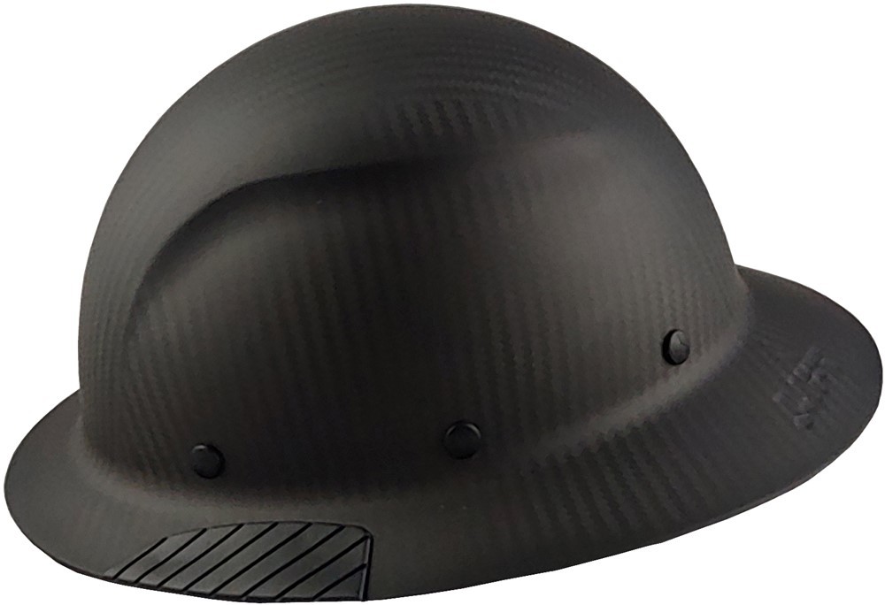 DAX Actual Carbon Fiber Full Brim Lift Safety Hard Hat – Matte Black