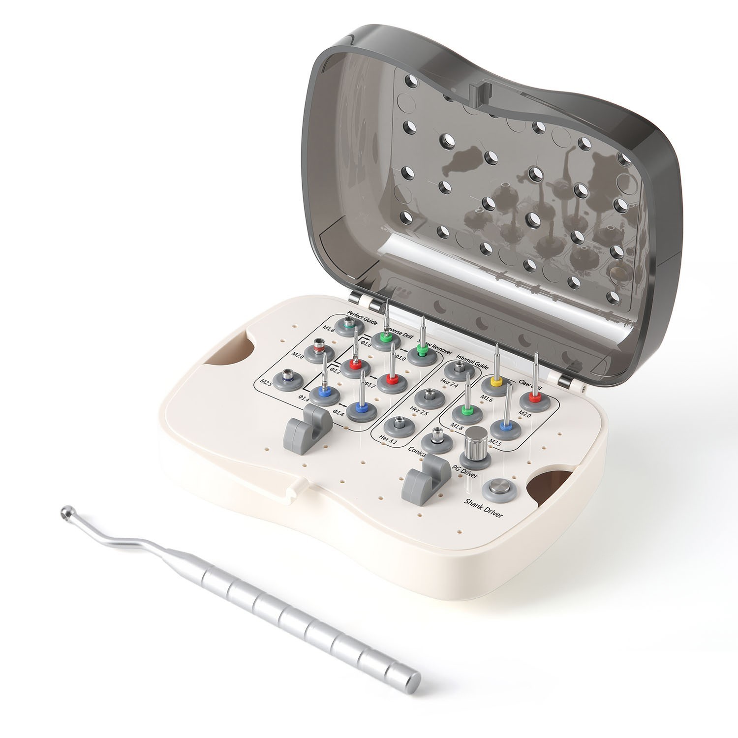 Kit extractor de tornillos rotos de implante dental, instrumental quirúrgico con
