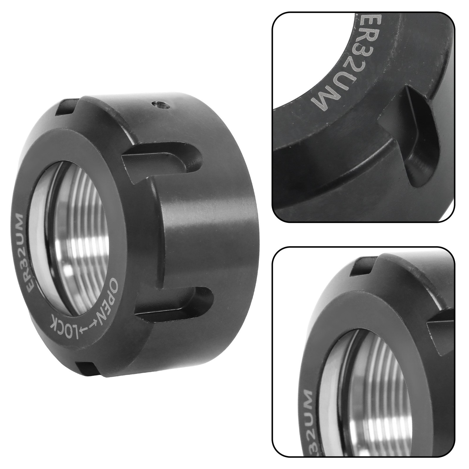 ER32UM Collet Nut 2 Pack Set Ball Bearing Type for CNC Milling Tool Holder