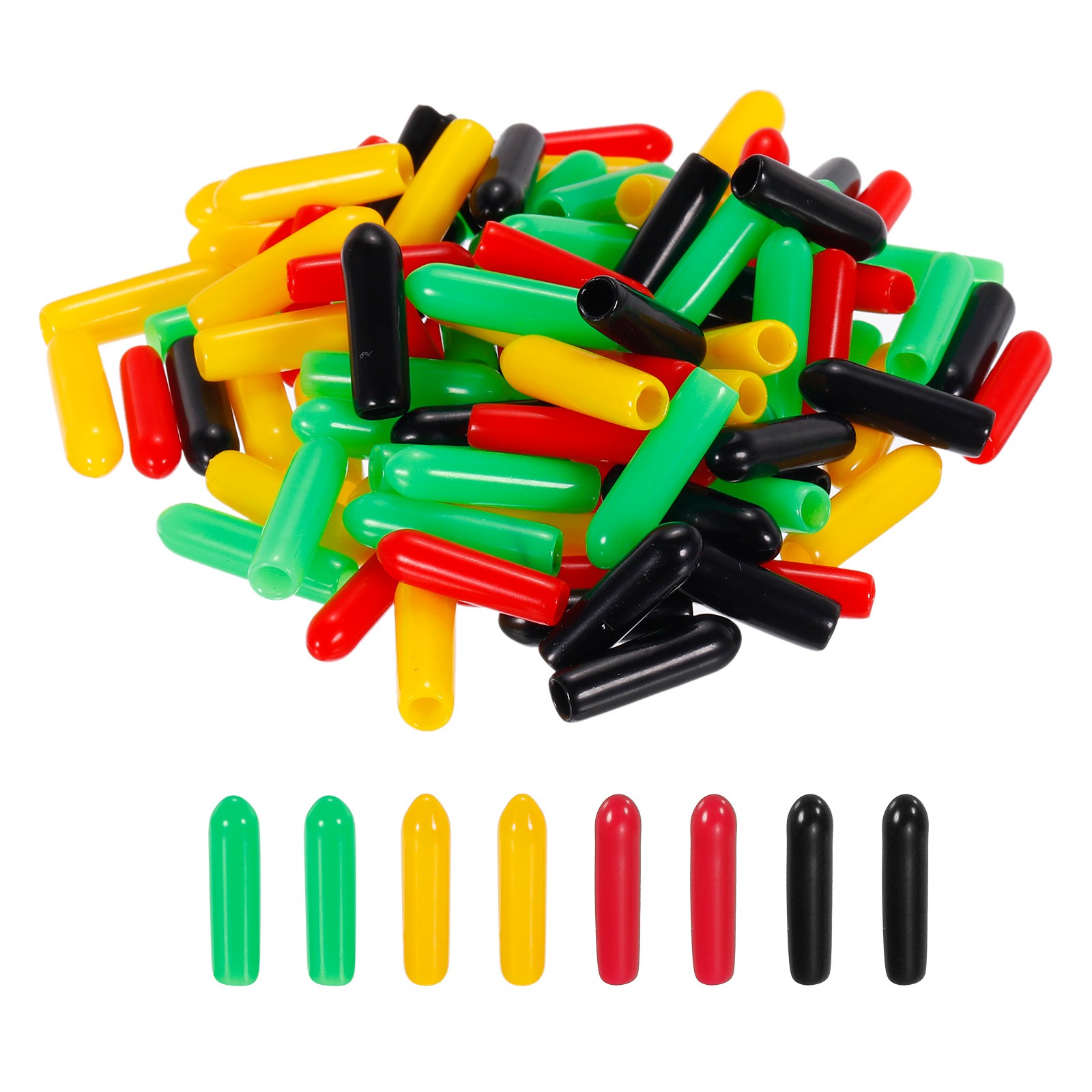 100pcs 1/8″ 3mm Rubber End Caps Cover Assortment Vinyl Screw Thread Protector
