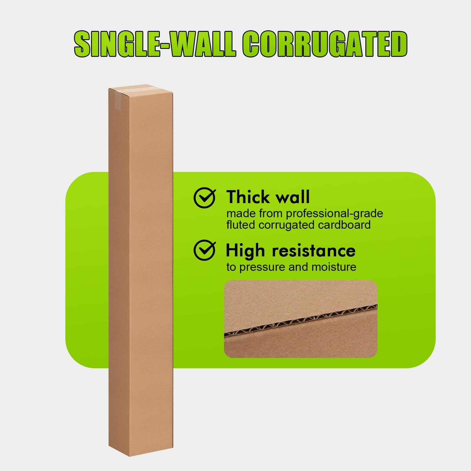 5 Pack 4x4x36 Inch Tall Corrugated Cardboard Boxes, 4″L x 4″W x 36″H Shipping…
