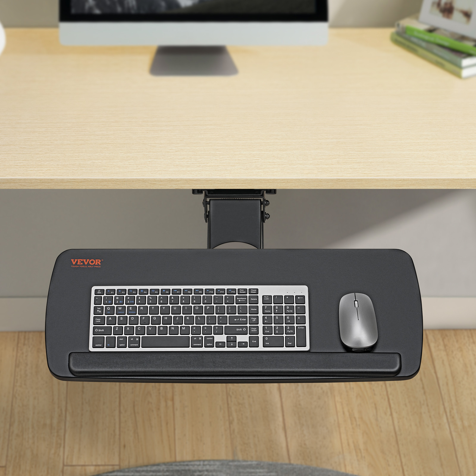 VEVOR Keyboard Tray Under Desk Ergonomic Pull out Keyboard/Mouse Tray 25×9.8 in