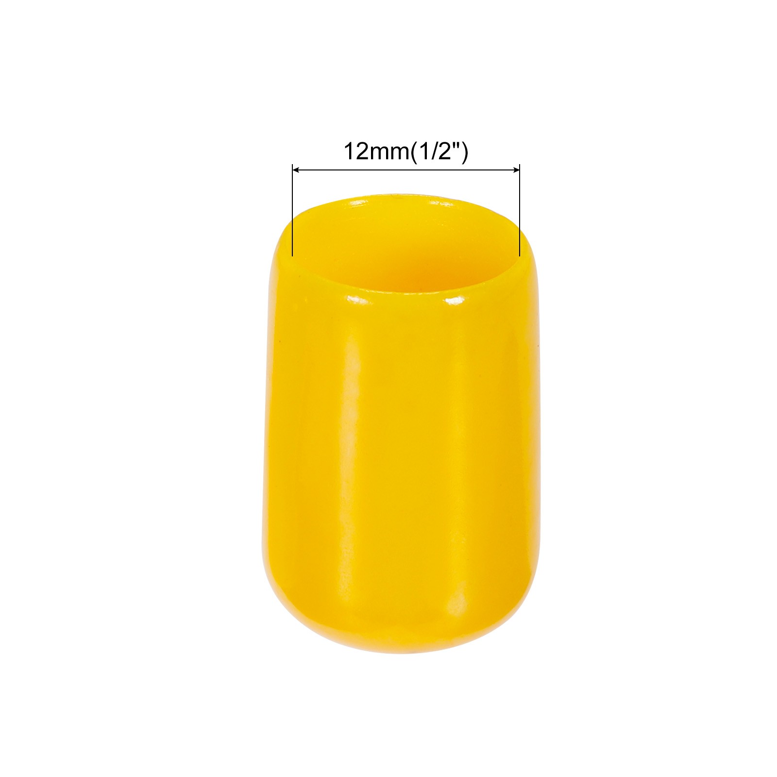 100pcs 1/2″ 12mm Rubber End Caps Cover Vinyl Screw Protector Round Wire Yellow