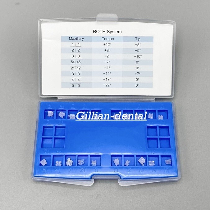 Dental Ortho Ceramic Brackets Braces Roth MBT 022/018 Slot 345 Hooks 20pcs/Pack