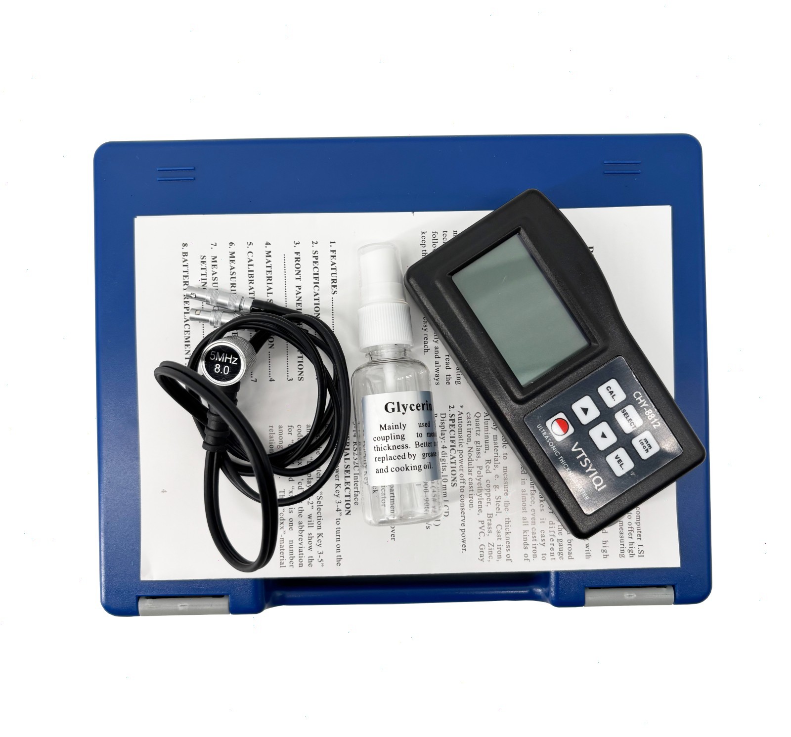 Portable Ultrasonic Thickness Tester with Range 0.05~8inch Resolution 0.1mm New