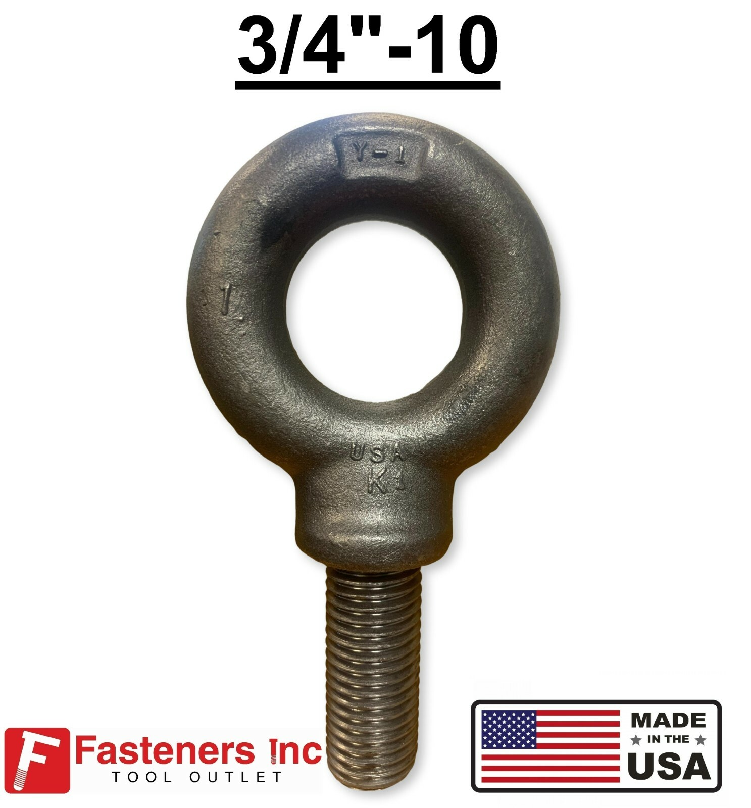 3/4-10 x 2″ Thread Lifting Eye Bolt Eyebolt Forged Black USA Domestic