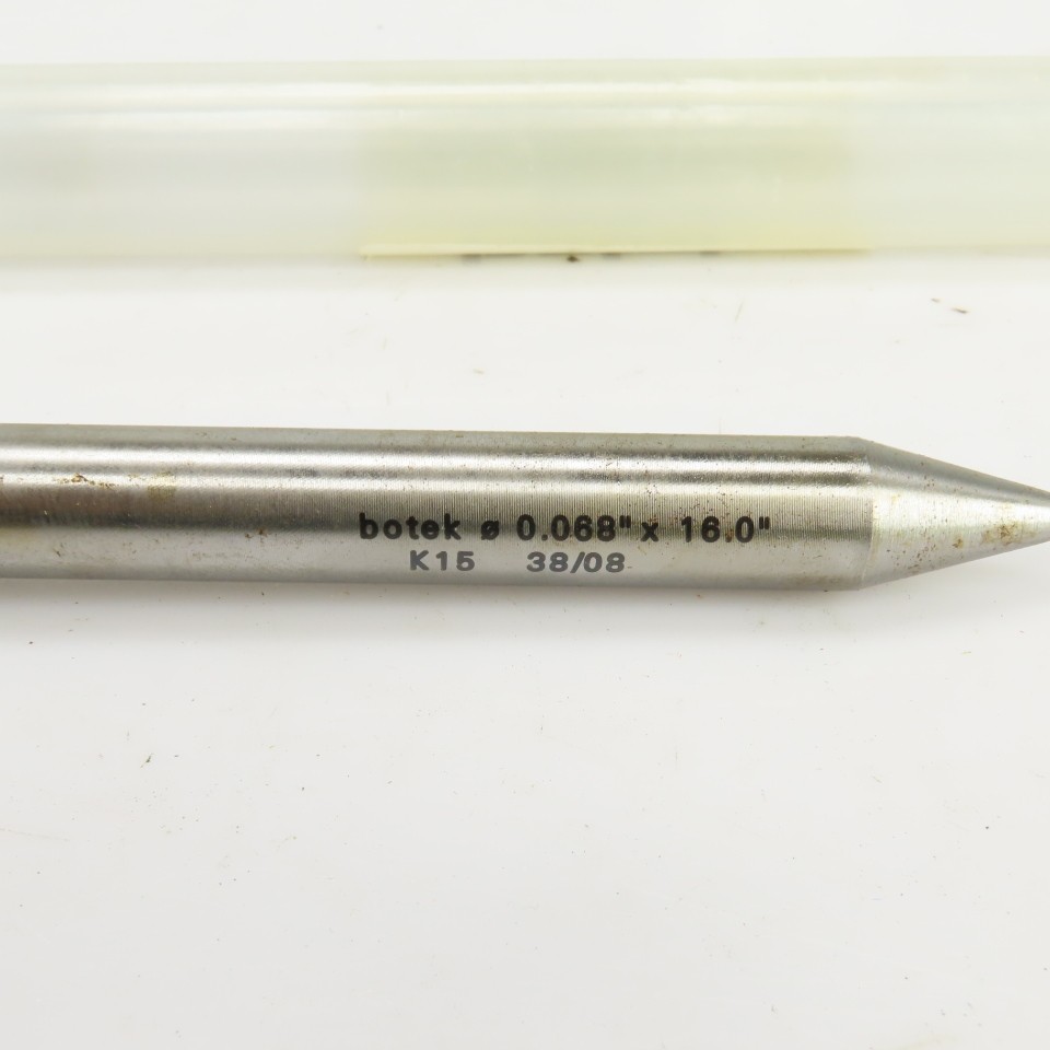 Botek K15 0.068″ x 16.0″ x 3/4″ Deep Hole Coolant Fed Gun Drill Single Flute