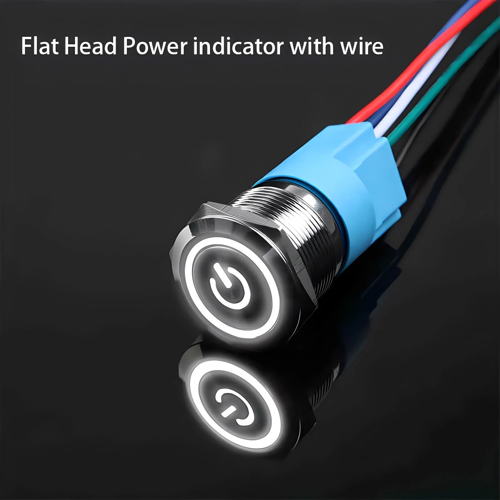 19mm 12V LED ON OFF Push Button Power Switch Latching with Wire Socket Harness