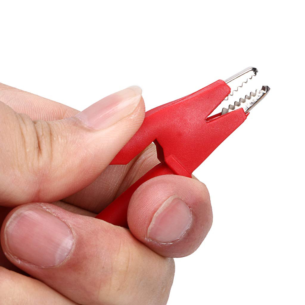 Dual Ended Crocodile Alligator Clips, 15A Test Lead Wire Cable with Insulators C