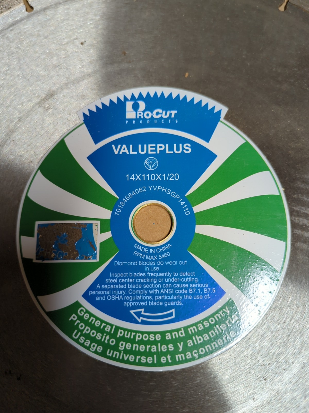 NEW NORTON PRO CUT Value plus 14″ x 110×1/20 DIAMOND BLADE YVPHSGP14110