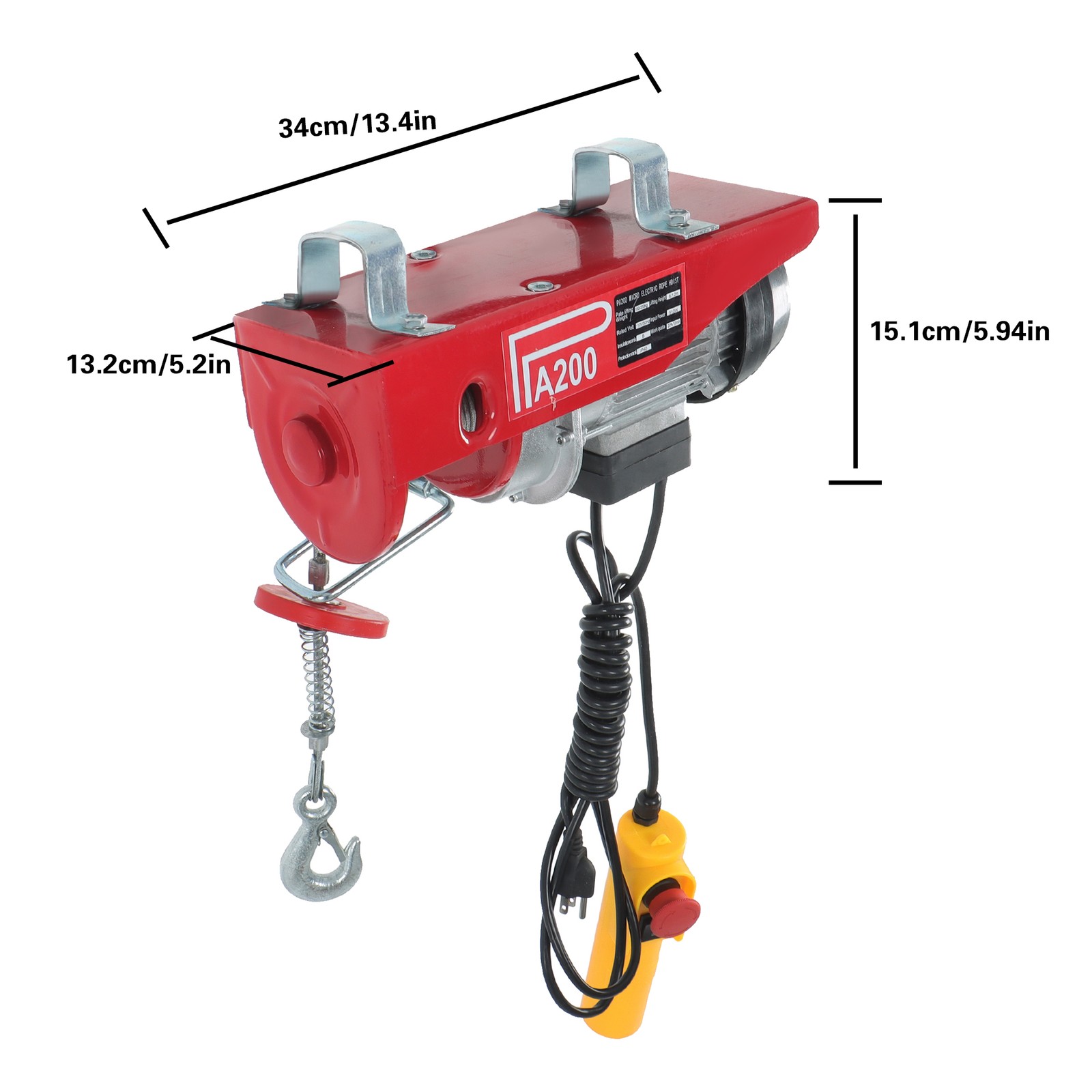 Mini Electric Hoist 110V 440 lbs/200 kg 6.6ft/2m Wired Remote Control
