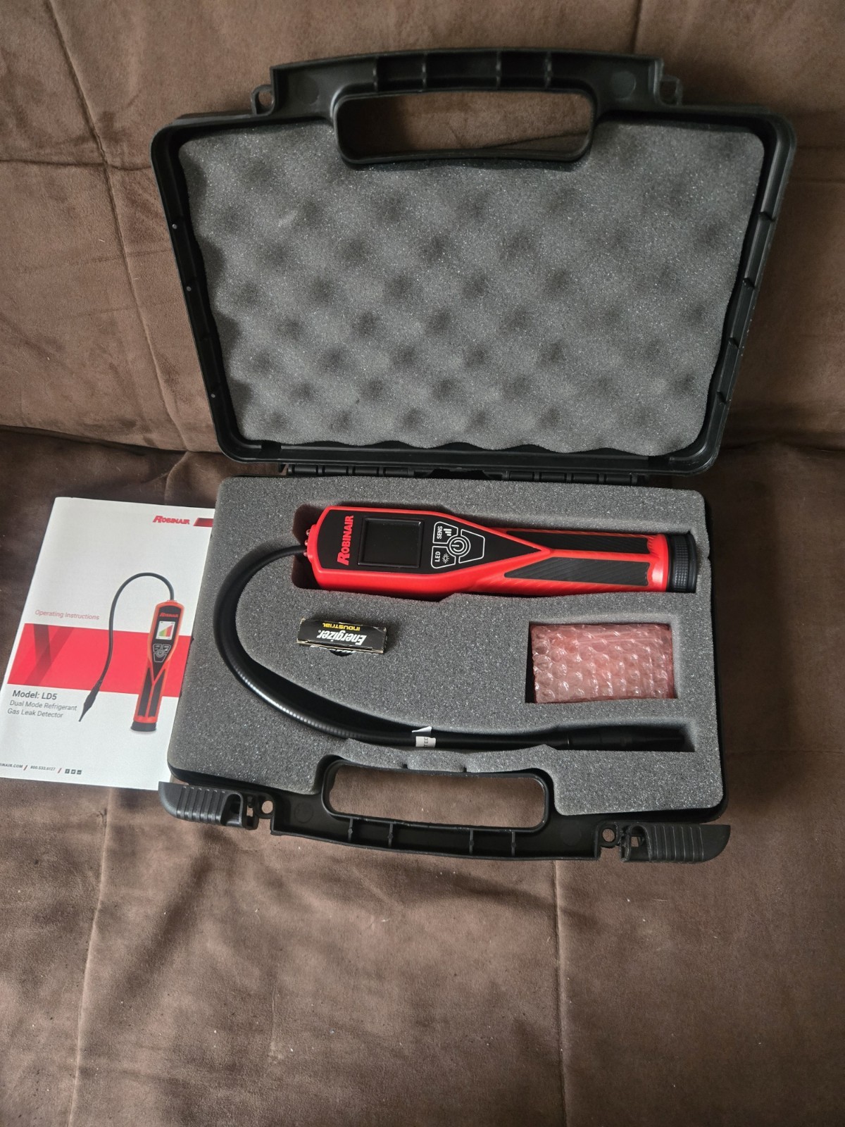 Robinair LD5 Refrigerant Gas Leak Detector Kit w/ Case Manual & Sensor Filters