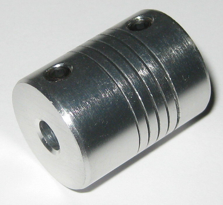 5 mm to 6.35 mm Shaft Flexible Coupling – 5mm to 1/4″ – Aluminum Flex Coupler