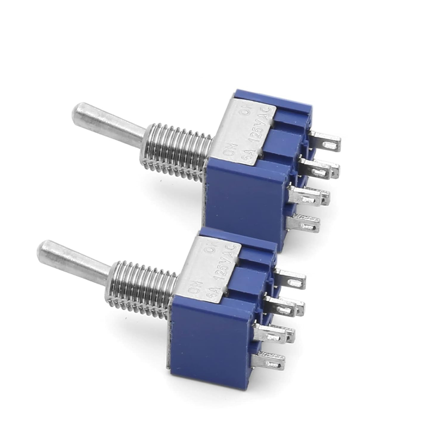 Miniature DPDT On/On 6 Pin 2 Position Latching Mini Toggle Switch AC 125V 6A NEW