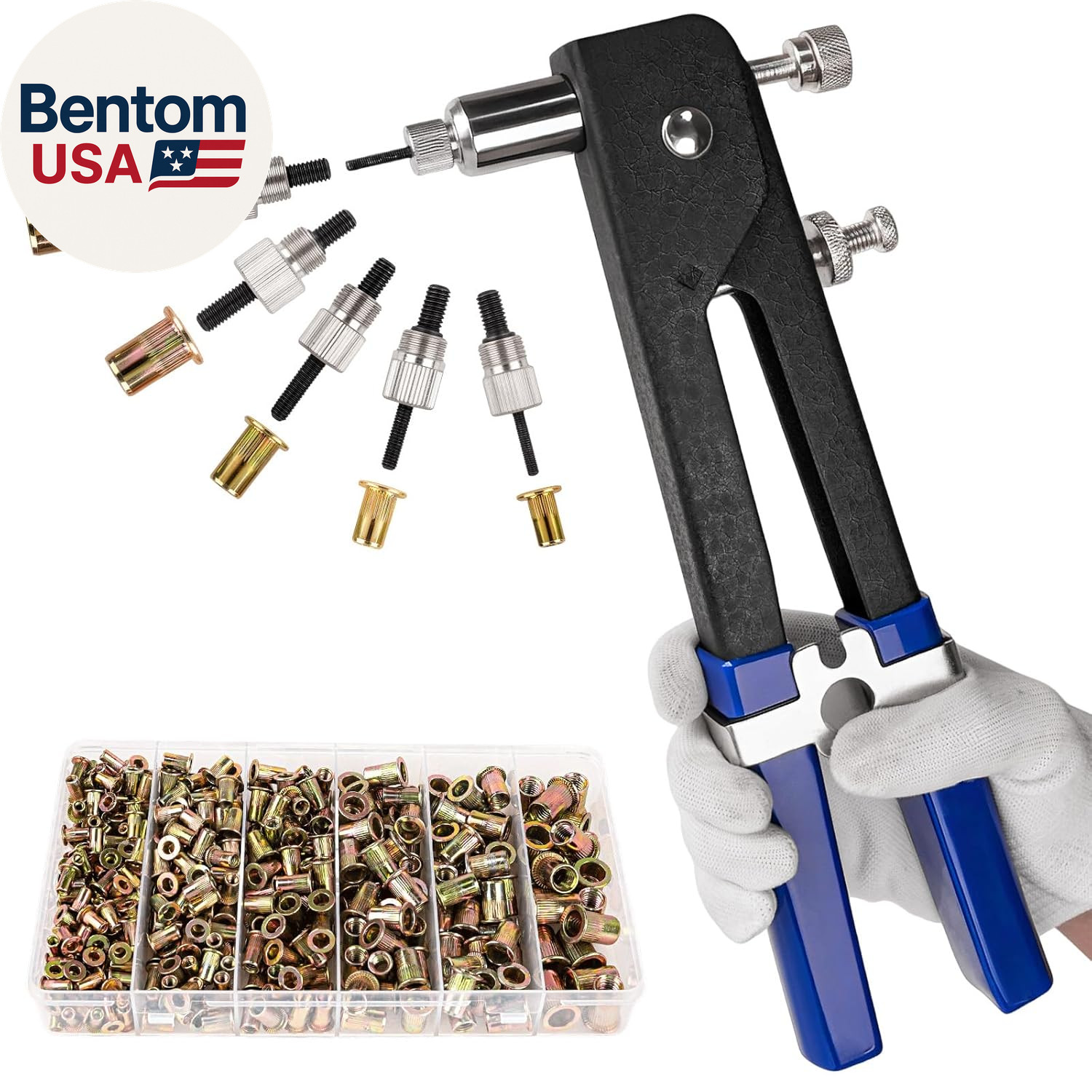 430Pcs Rivet Nut Tool Kit, Metric Rivnuts Assortment Kit (M8/M6/M5/M4/M3), Rivnu