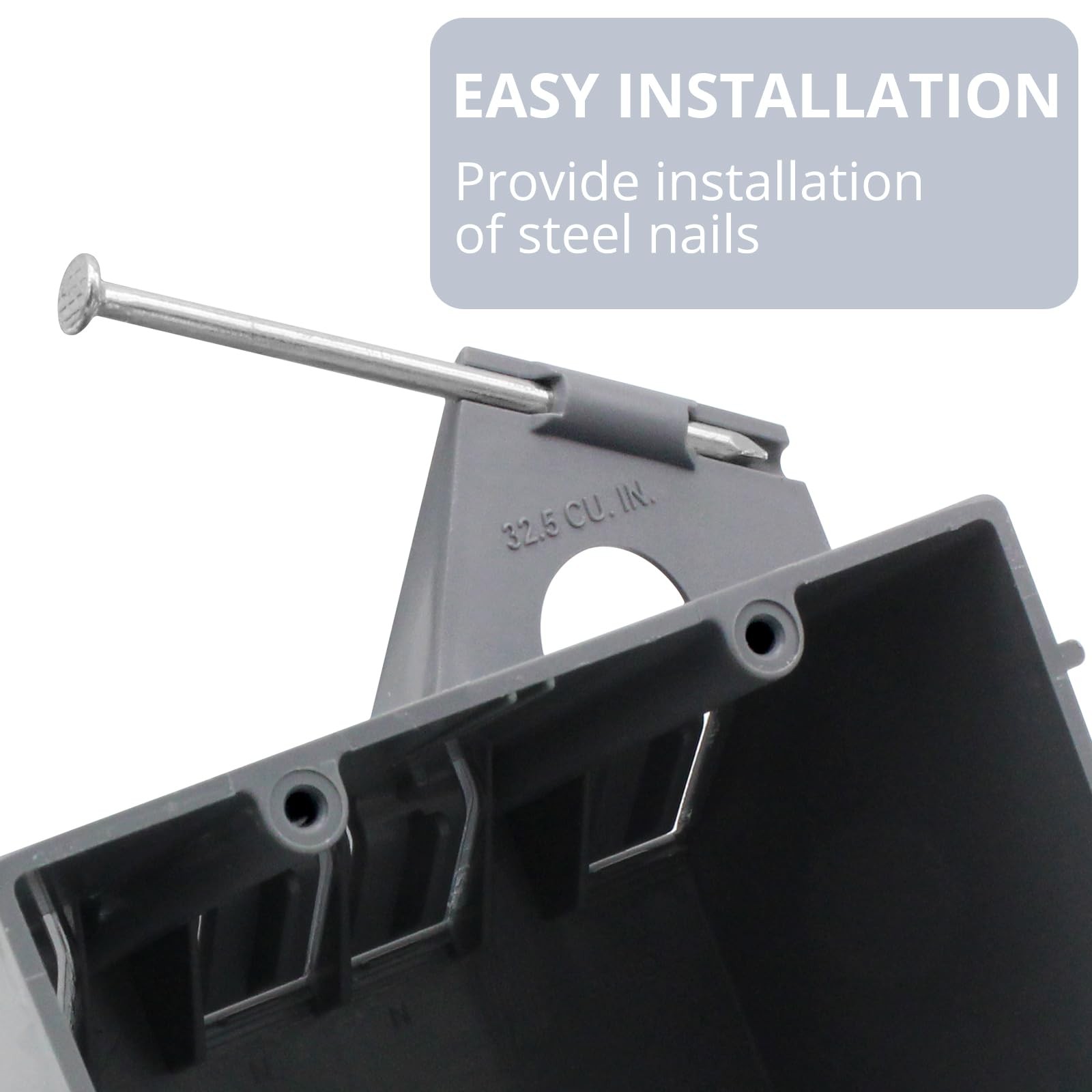 YQSIYU 2-Gang PVC New Work Electrical Outlet Box, ETL Listed